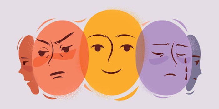 Various emotions and facial expressions of one person.