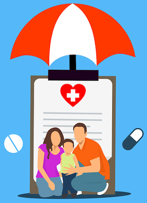health insurance family insurance vector