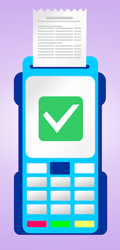 Free payment terminal payment receipt illustration