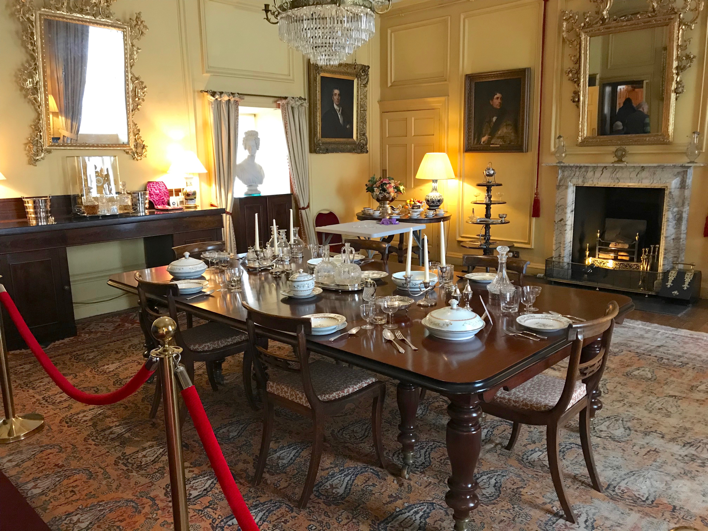 a grand dining hall in the castle